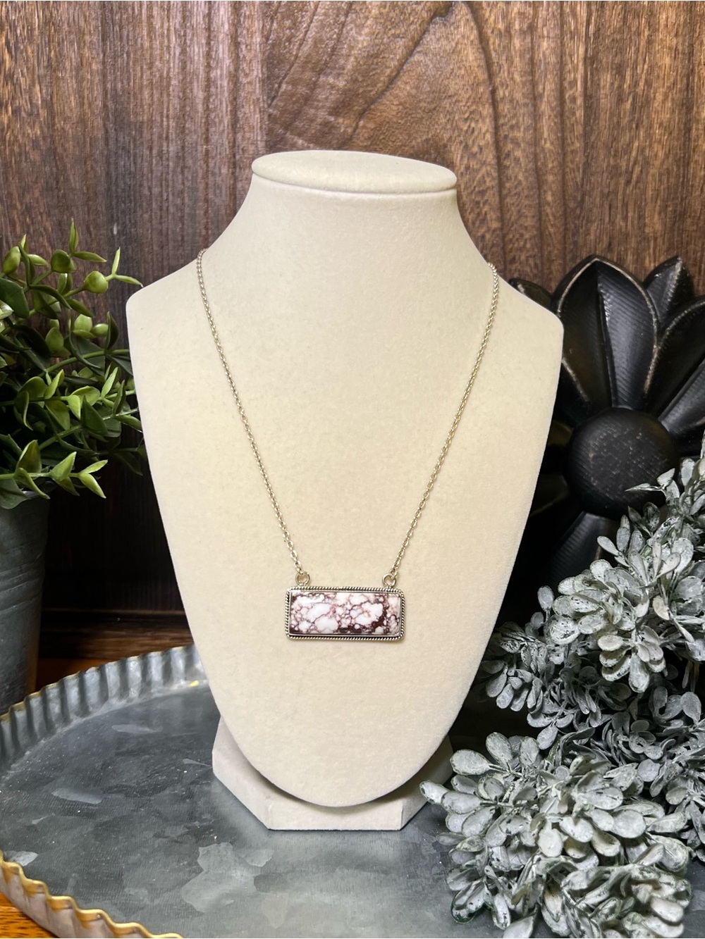 Sterling Silver Wild Horse Bar Necklace